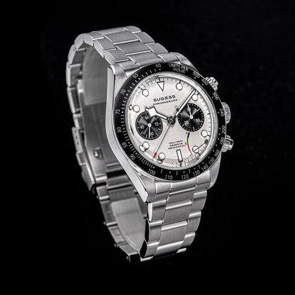 Sugess Chronograph Men Watch Original ST1907 Swanneck Pilot Mechanical Wristwatches Domed Sapphire Crystal Dopamine S457 2025new