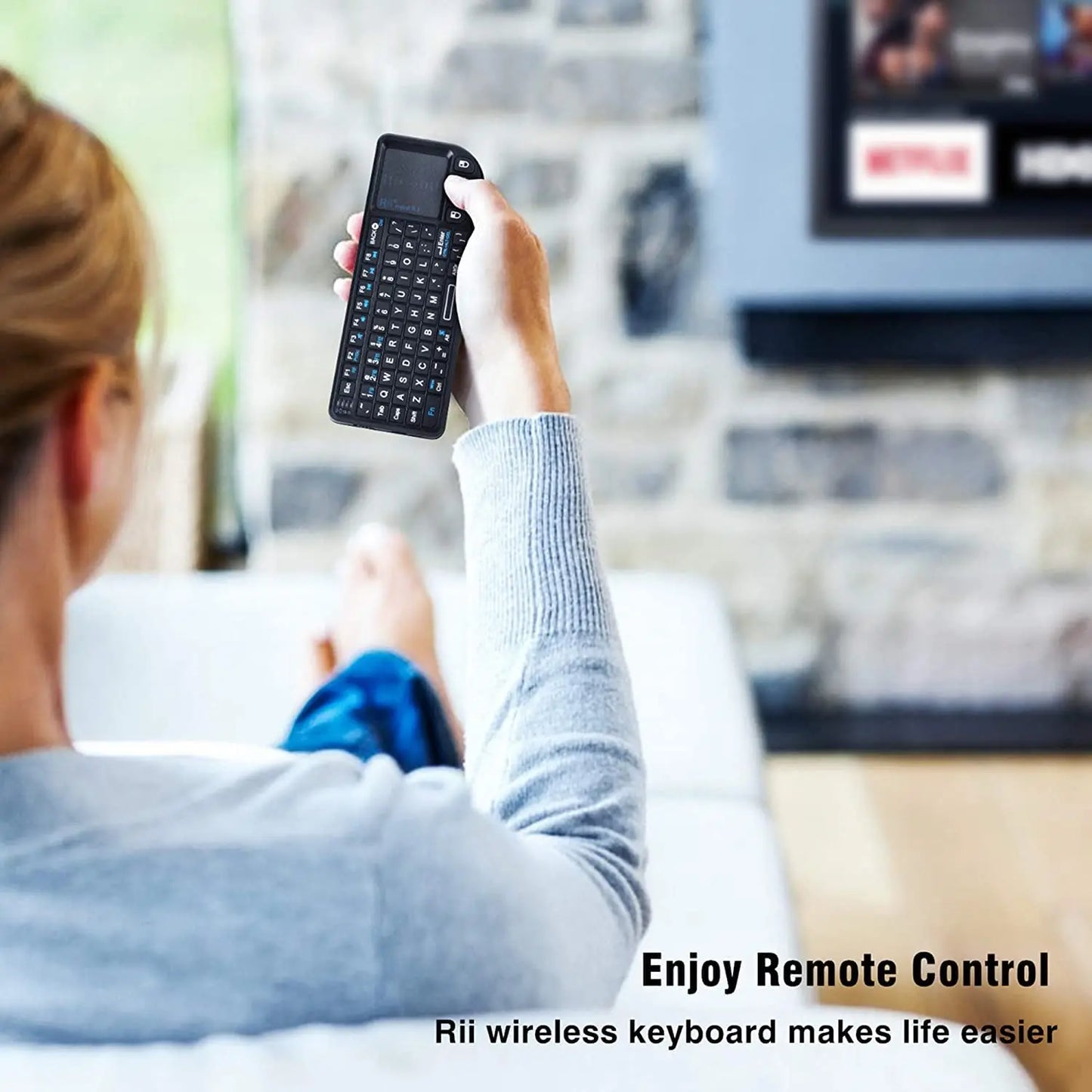 Original Rii X1 2.4GHz Mini Wireless Keyboard English/RU/ES/FR Keyboards with TouchPad for Android TV Box/PC/Laptop