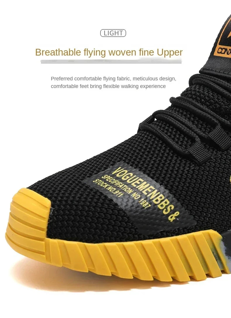 Runing Sport Fashion High Top Sneakers Zapatillas De Deporte Men Casual Mesh Shoes Light Soft Breathable Vulcanize Shoes