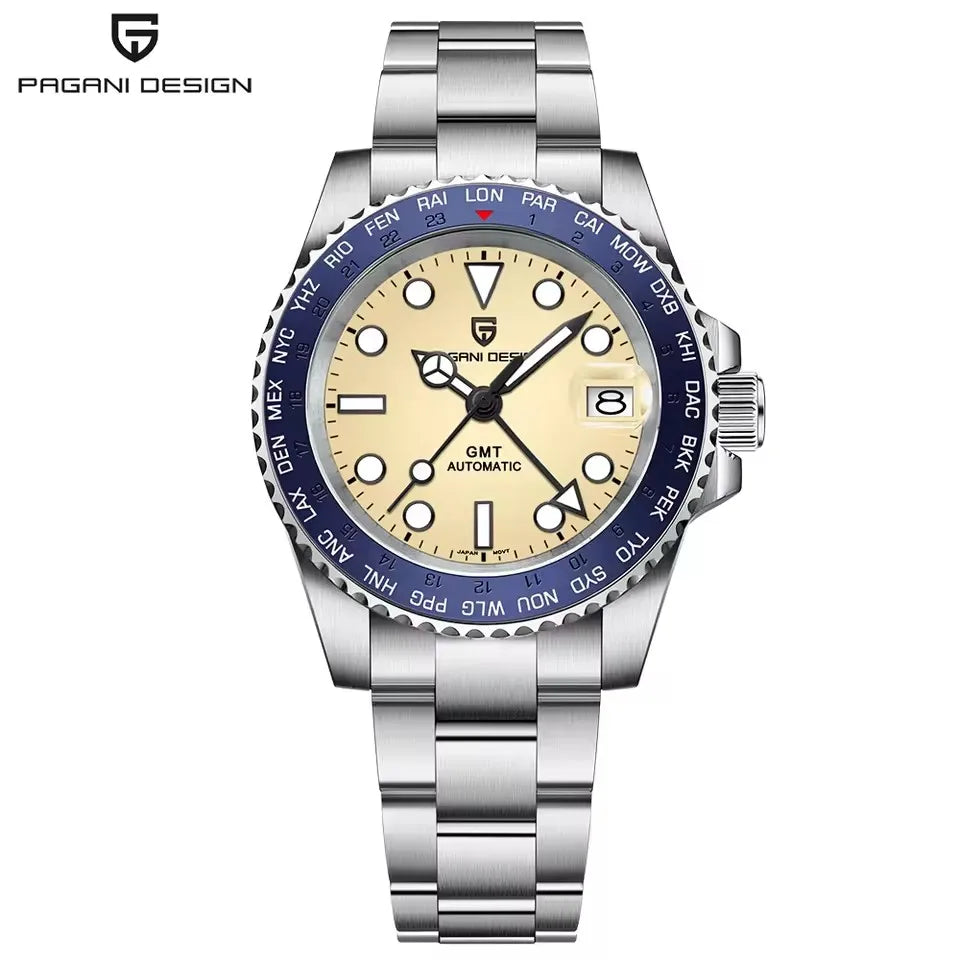 PAGANI DESIGN V4 40MM GMT NH34 Luxury Men's Watches Top Fashion Automatic Mechanical Watches for Men Sapphire Waterproof Clock
