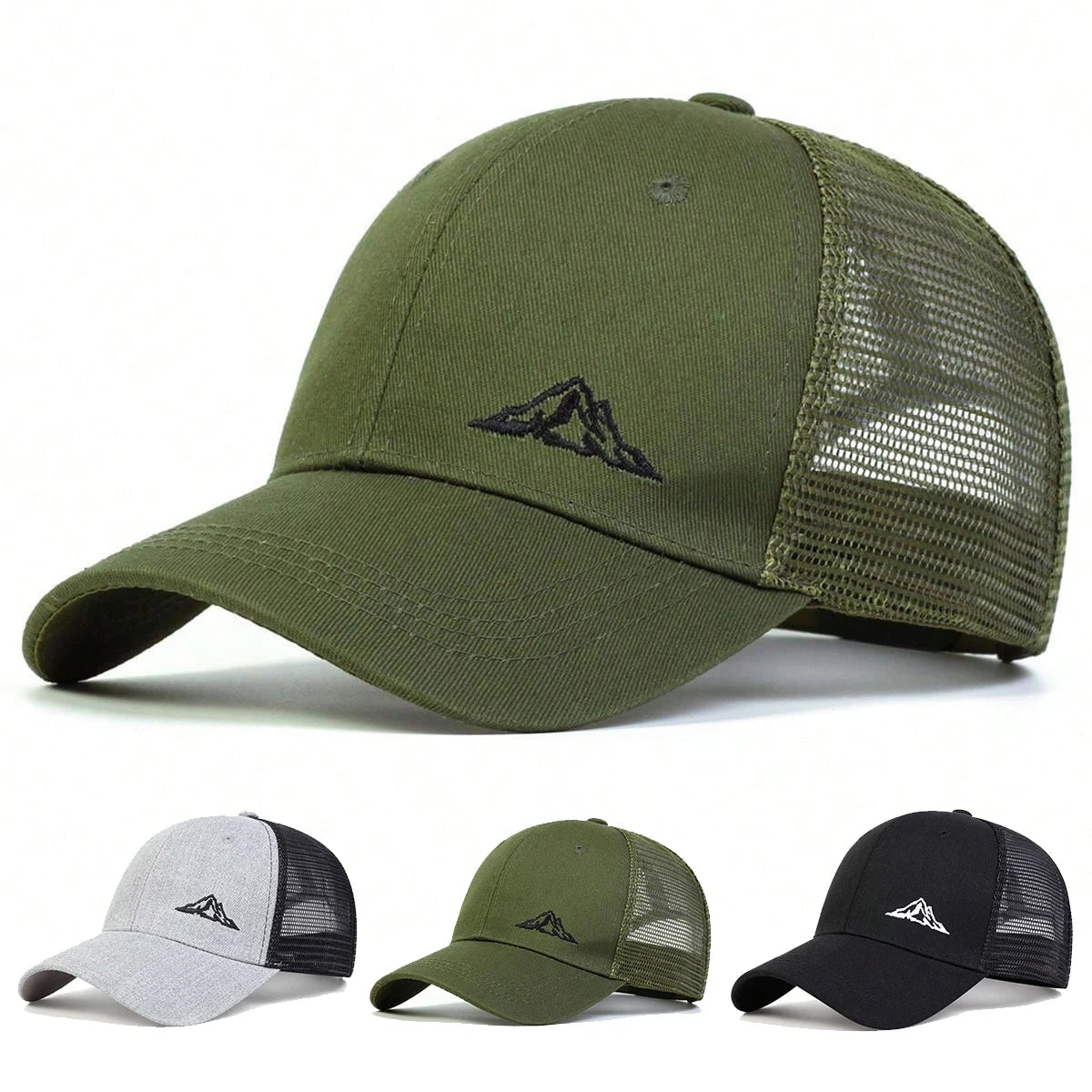 Unisex Mountain Range Embroidery Baseball Net Caps Spring and Summer Outdoor Adjustable Casual Hats Hip Hop Cap Sunscreen Hat