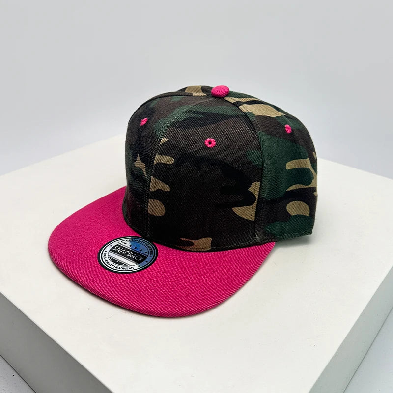 New Unisex Color Block Camouflage Baseball Hats Flat Eave Breathable Hip Hop Sunshade Peaked Caps Versatile Fashion Personal ins