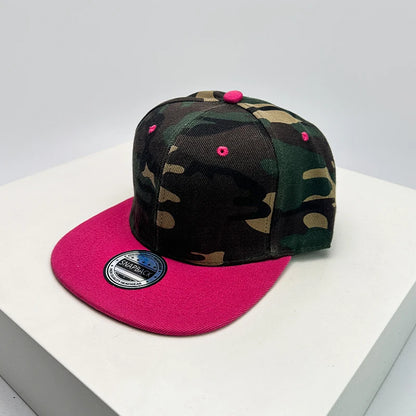 New Unisex Color Block Camouflage Baseball Hats Flat Eave Breathable Hip Hop Sunshade Peaked Caps Versatile Fashion Personal ins
