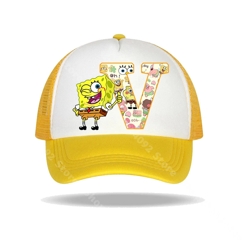 SpongeBob SquarePanted Baseball Cap Kids Adults Letter Print Sun Hats Anime Cartoon Adjustable Peaked Caps Summer Casual Hat New