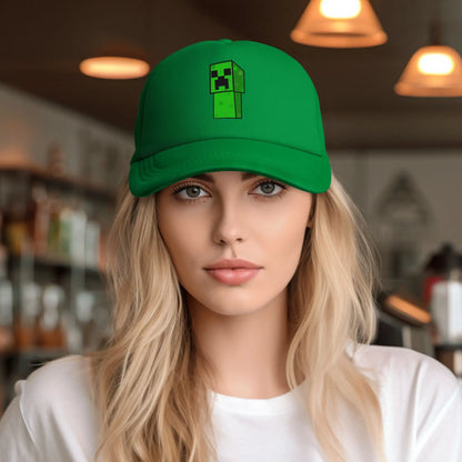 Unisex Creepers mob sticker Trucker Cap Mesh Baseball Cap Snapback Caps Hats Sun Hats Breathable Golf Hats Summer