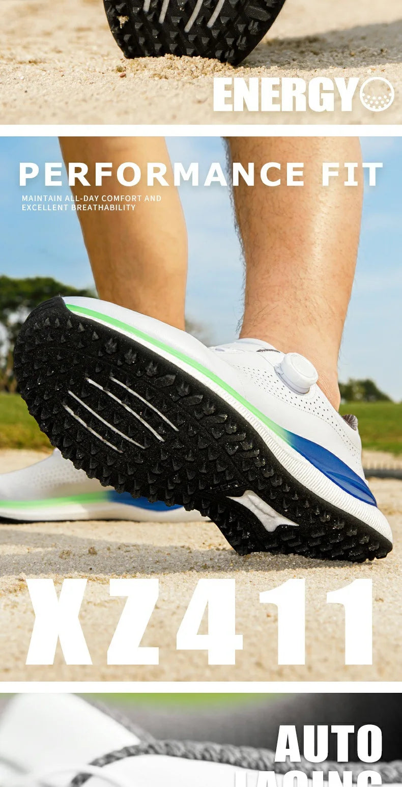 PGM Golf Sneakers sportive da uomo con intersuola super morbida in popcorn, lacci con pomelli, antiscivolo e traspiranti