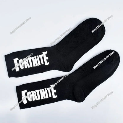 Meias Desportivas FORTNITE de Verão Pretas e Brancas, Respiráveis, Baixas e Invisíveis, em Algodão Macio para Desporto e Uso Casual
