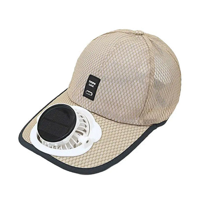 Breathable Sunhat with Solar Fan Sun Block Baseball Hat with Solar Fan USB Charging Fan Outdoor Sunhats Sunscreen Sunshade Hats
