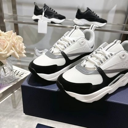 Men's Sport Shoes High Version B22 Cowhide Lightweight Breathable Mesh Contrast Color Laces Reflective Comfortable Unisex