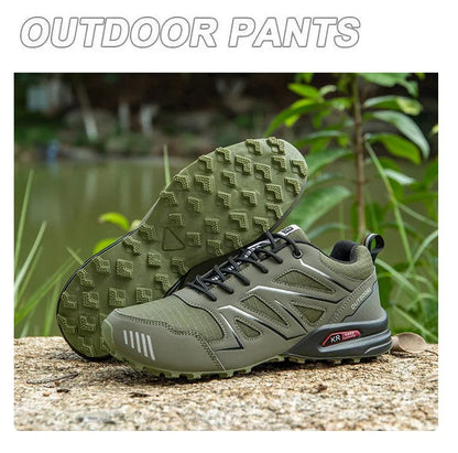 2025 New Men Hiking Shoes Outdoor Waterproof Sports Shoes Comfortable Leather Hiking Training Boots Large Size Tactical Shoe Men