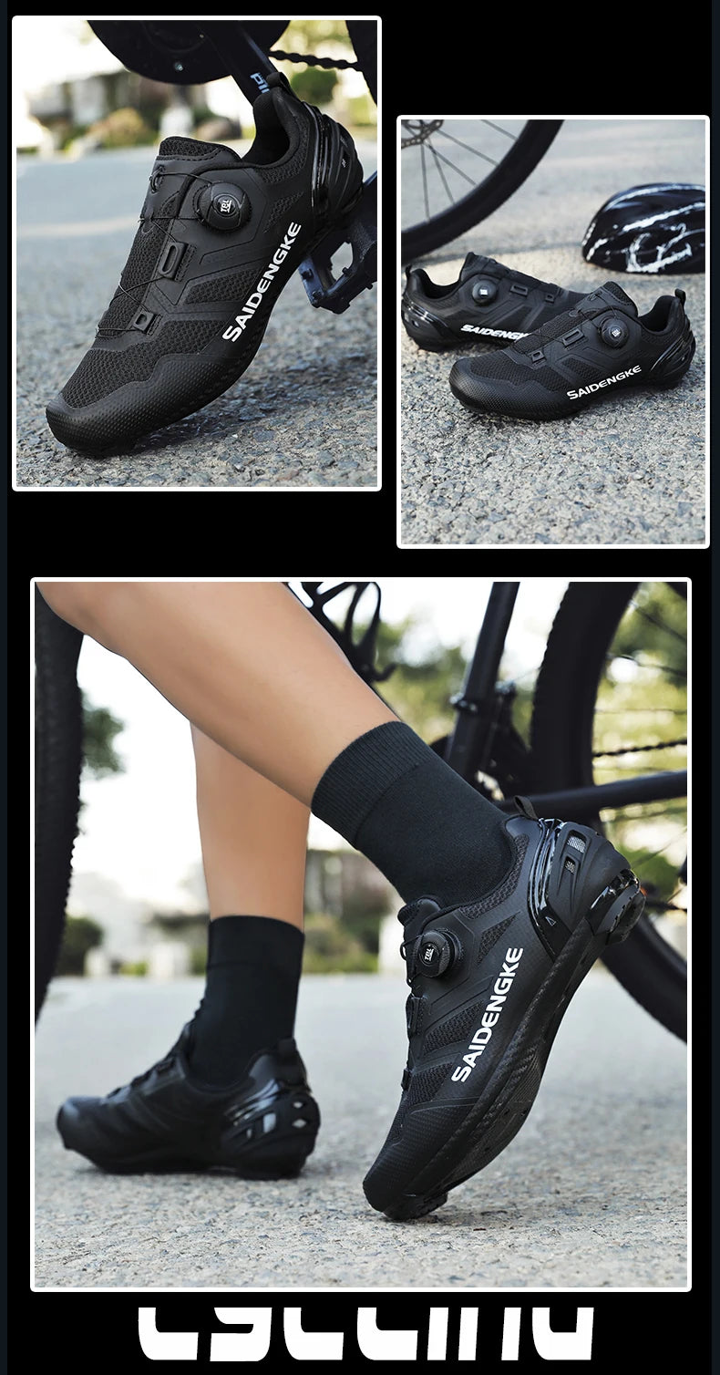 Nouvelles chaussures de cyclisme unisexes, professionnelles, légères, luxueuses, originales, pour route, VTT, course, vélo de mode, vélo de ville, sports de rue