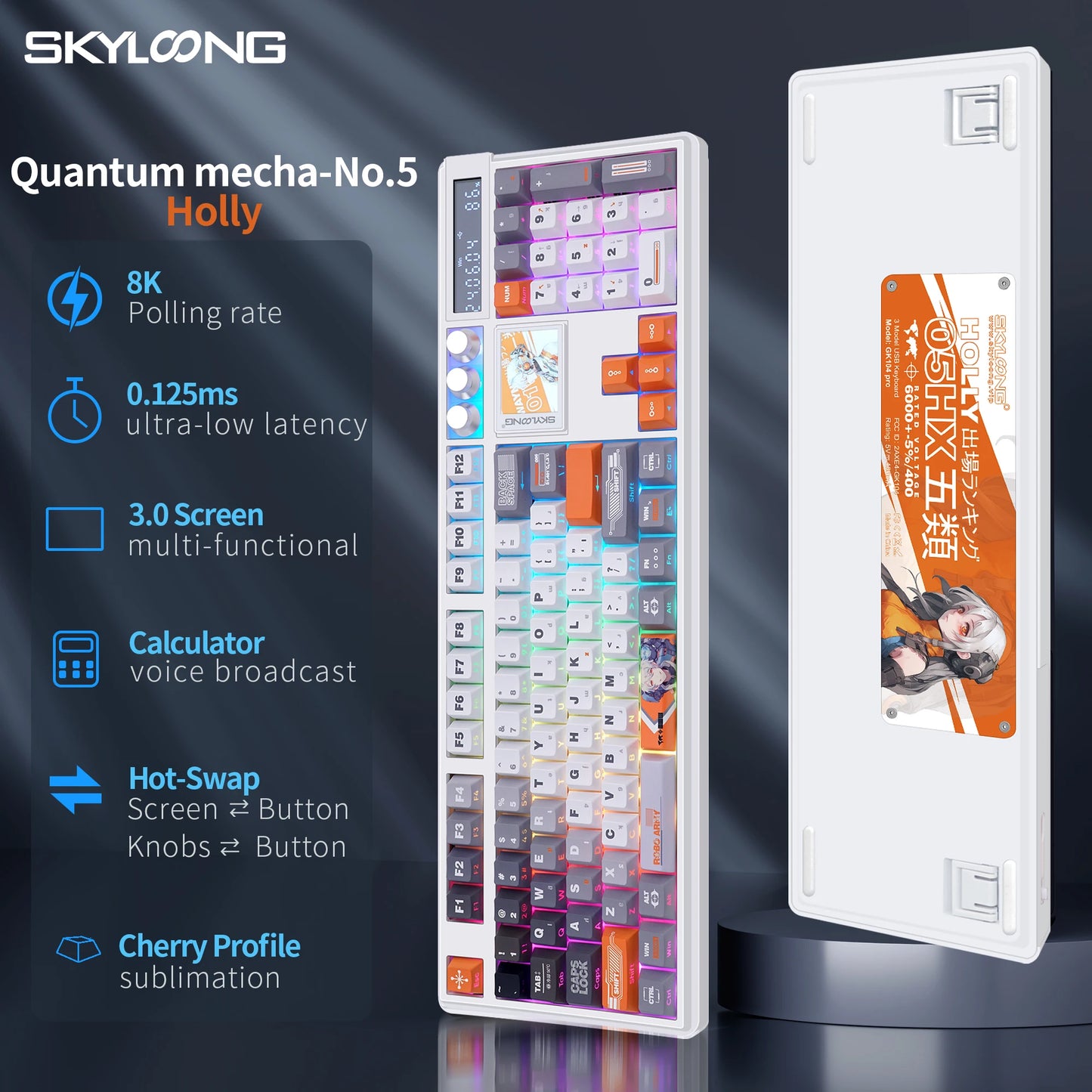 Tastiera meccanica wireless SKYLOONG GK104 Pro 100% personalizzata, switch low-noise hot-swap per PC gamer e accessori da ufficio
