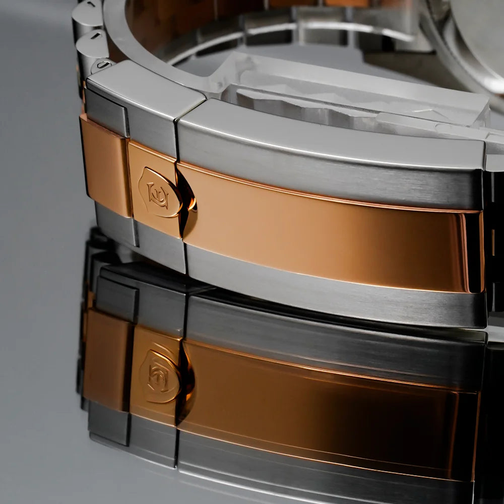 Eniton 36mm Men's Mechanical Watch with Stainless Steel Peacock Stone Tiger Eye Dial And NH35 Movement