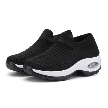 Sneakers da donna alla moda, leggere, scarpe da corsa, scarpe sportive per attività all’aperto, scarpe da corsa comode in rete traspirante, con cuscinetto d’aria e allacciatura con lacci