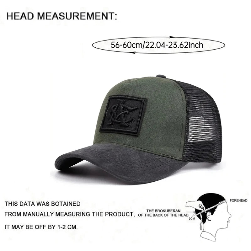 Eenvoudige, modieuze, ademende mesh-pet met 'CA'-borduursel, hiphop-pet, pet voor dagelijks gebruik en vrije tijd, decoratieve pet, unisex baseballpet