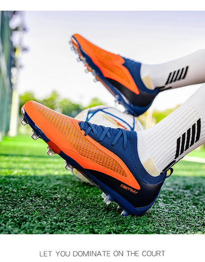 Men New TF Football Boots Sneakers Society Field Resistant Adult Breathable Male Soccer Shoes Training Top Quality Studded