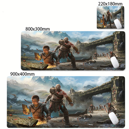 Game God of War Mouse Pad Anime Game Mousepad Computer Keyboard Desk Pads Office Carpet Laptop Mausepad Non-slip Base Deskmat