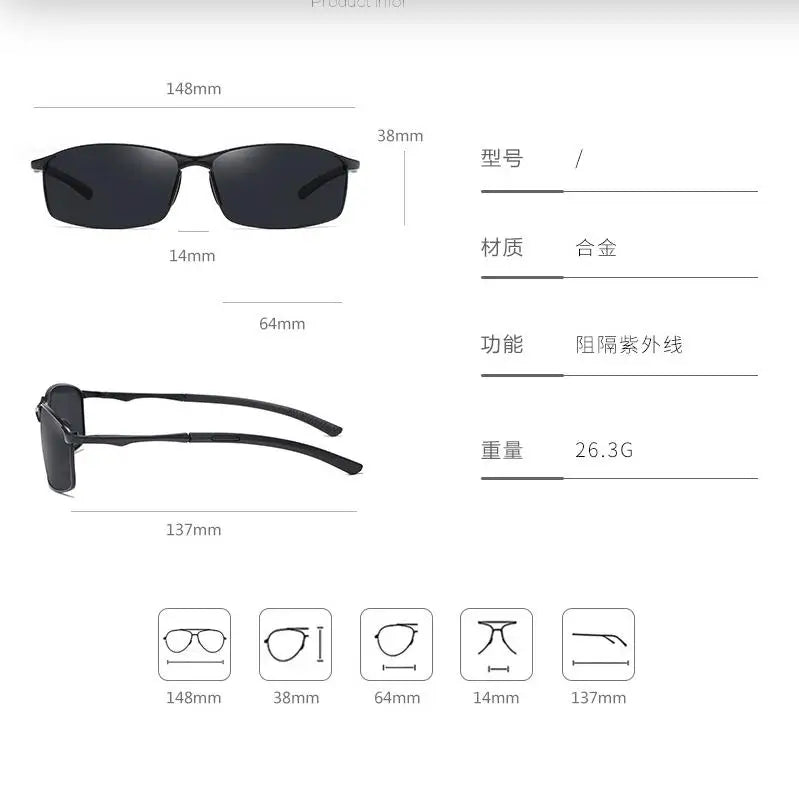 Sunglass Polarized Driving Glasses Color Night-vision Goggles Cycling Road Kask Bicchieri Men Shades Cascos Pesca