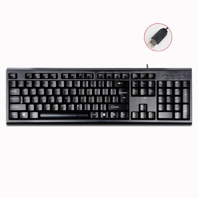 Teclado individual Q9 USB de porta quadrada, para escritório, empresa e casa, PS2 de entrada redonda, com fios, para computador de secretária