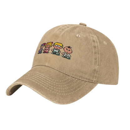 Earthbound Party Member Sprites Baseball Cap - Black Peaked Cap, Lightweight Polyester, Sports Style, Women's and Men's Cap, Par