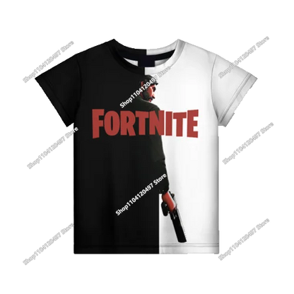 T-shirt Fortnite 2026 para rapaz, verão, anime, gaming, T-shirt para todos, camisola gira, T-shirt básica Battle Gamer, manga curta para homem