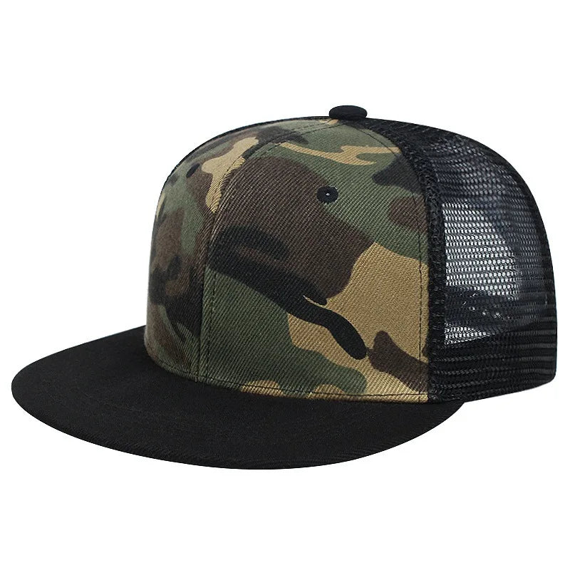 Men Caps Flat Hat Hip Hop Snapback Fancy Rivet Baseball Cap Street Dance Cap Trendy Mesh Visor Youth Boys Girls