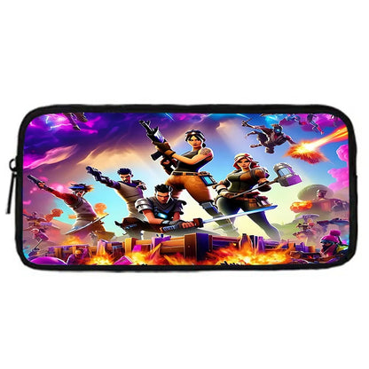 Mochila Escolar Infantil Hot Game com Lancheiras, Design-F-FortniteS, Estojos para Lápis, Mochilas Escolares para Rapazes e Raparigas, Melhor Presente