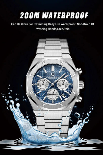 Pagani Design 2026 New VK63 Men's Business Quartz Watch Sapphire Stainless Steel 20Bar Waterproof Sports Chronometer Code Watch