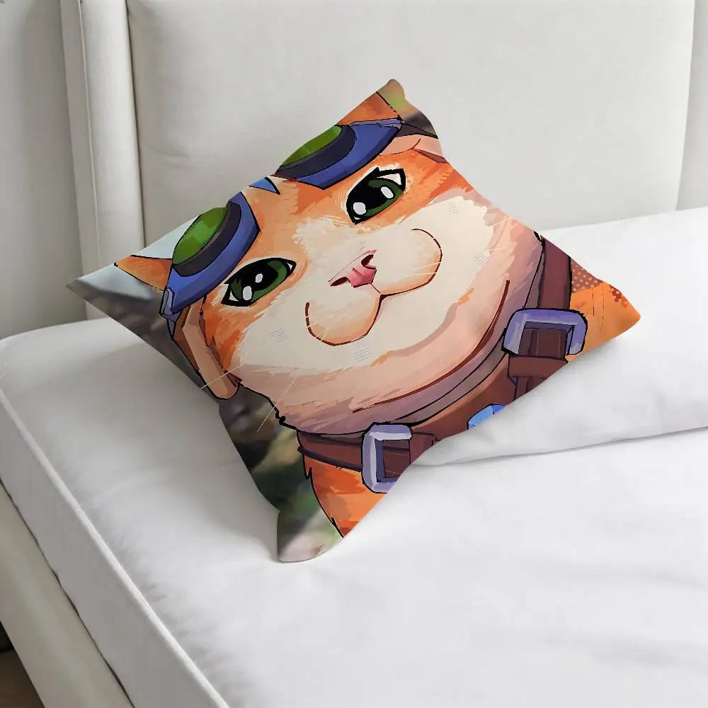 Jetpack Cat O-Overwatch navlaka za ukrasni kvadratni jastuk, mekana dekorativna presvlaka za kauč i krevet u domu