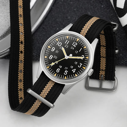 Militado ML07 Military Watch VH31 Quartz Movement Sapphire Crystal Luminous AR Coating Vintage Watches 100m Waterproof