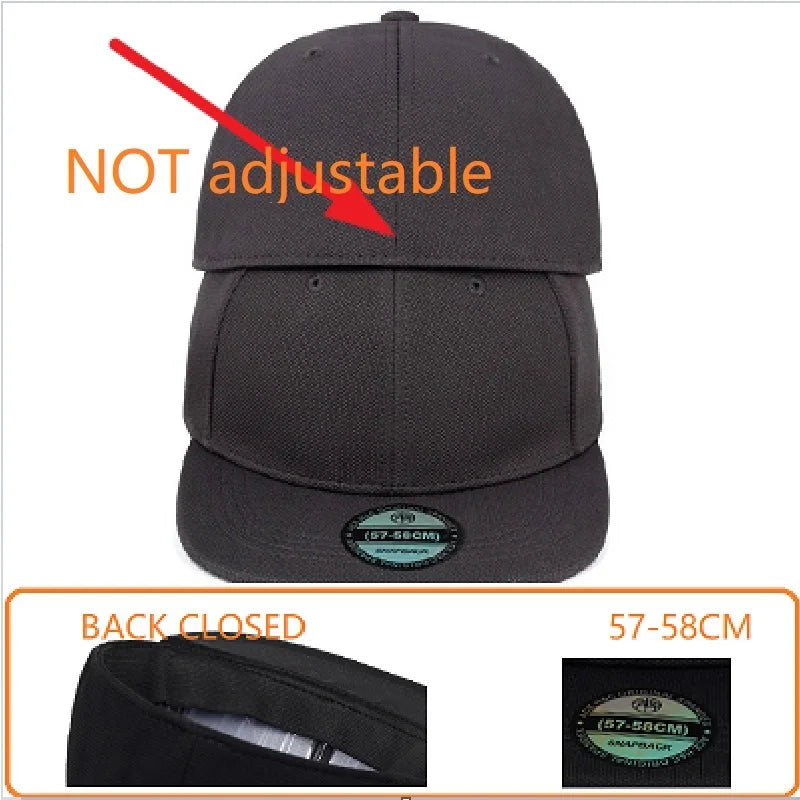 Brand Oohmy Back Closed Baseball Cap for Small Head Lady Man Blank Hiphop Snapback Hat Fitted Flat Caps 58cm to 60cm