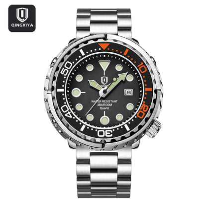QINGXIYA Sports Men Quartz Watch Silicone Strap Waterproof Luminous Date Wristwatch Mens Military Clock Man Relogio Masculino