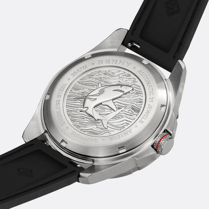 BERNY Automatic Diver Watch for Men Frosted Dial MIYOTA 8215 316L Supper Luminous Sapphire AR Fluororubber Men's Diving Watches