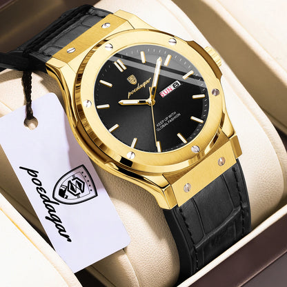 Relógio para homem POEDAGAR – Modelo original, estilo profissional, à prova de água, bracelete em silicone, indicação da data e do dia, movimento de quartzo, relógio de luxo na moda.