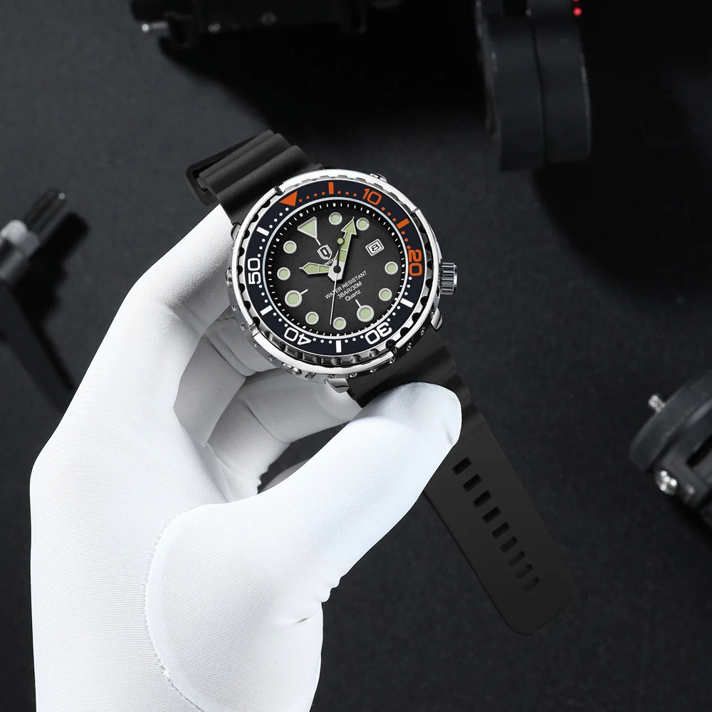 QINGXIYA Sports Men Quartz Watch Silicone Strap Waterproof Luminous Date Wristwatch Mens Military Clock Man Relogio Masculino