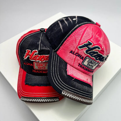 Bonés de basebol vintage coreanos lavados para homem e mulher, em algodão, com fecho snapback, bordado, design novo e versátil, letras bordadas, estilo casual desgastado