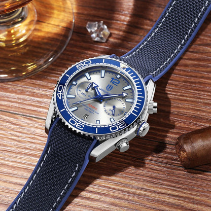 QINGXIYA Brand Luxury Multifunctional Quartz Watch Men Silicone Strap Waterproof Luminous Chronograph Watches Mens Sports Watch