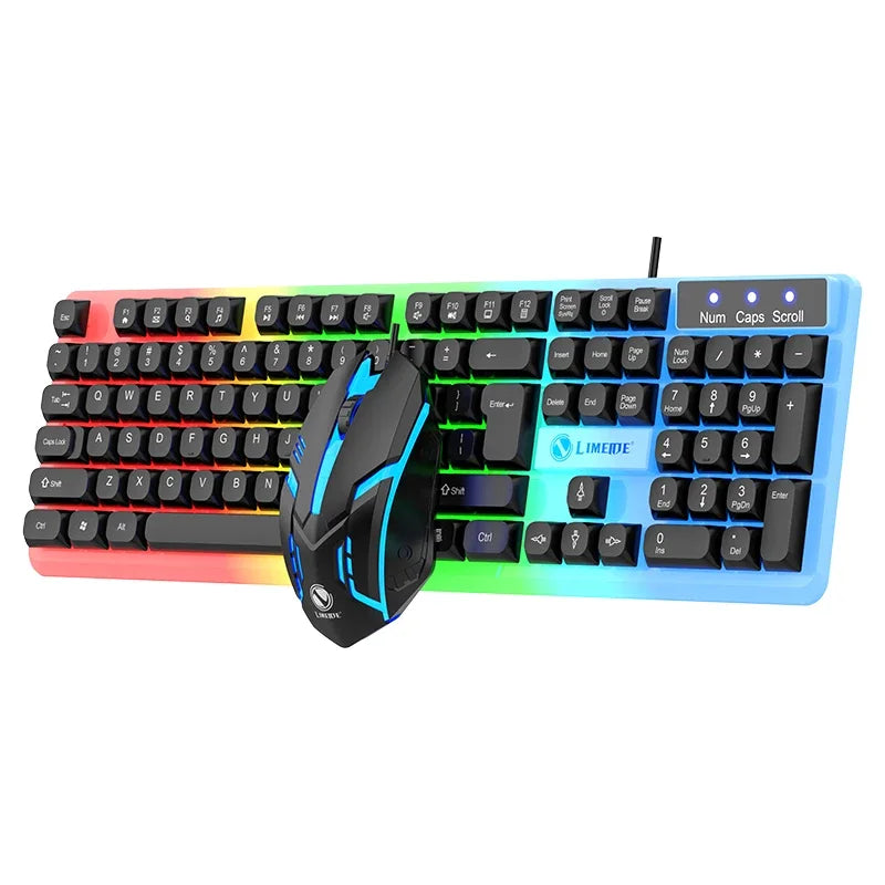 Combo de teclado y ratón gaming NG GTX350 para ordenador y portátil, kit gamer con retroiluminación LED, teclado USB con cable GTX350, set negro