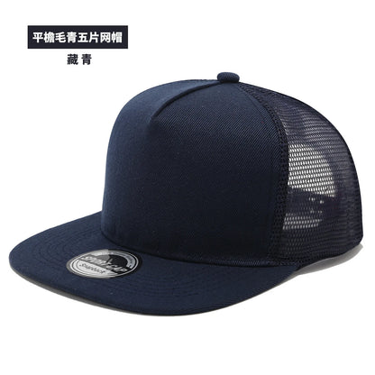 New style hip-hop baseball cap, best-selling, sun protection cap for beach, duckbill cap, light blue flat brim mesh cap