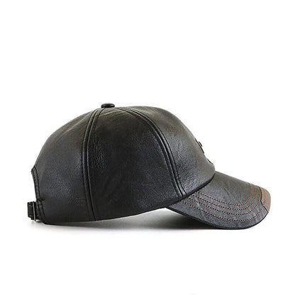 Men Hats Baseball Caps Leather Outing Cap Fashion Casual Adjustable Winter Warm Hat