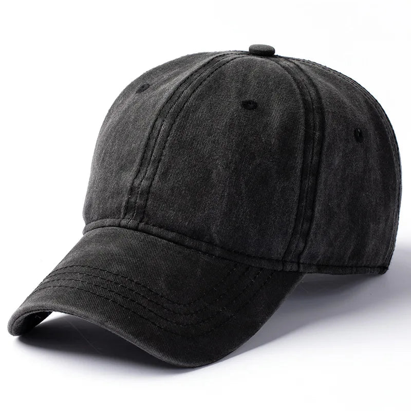 Men Women 53-56cm 56-59cm 60-63cm Vintage Unstructured Baseball Cap Washed Cotton Adjustable Cap for Big/ Small Head and Kids