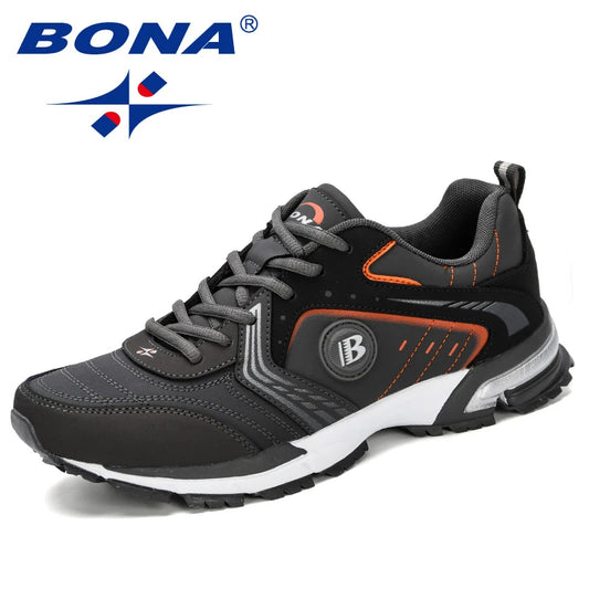 Buty do biegania BONA dla mężczyzn – modne, outdoorowe, lekkie, oddychające trampki męskie sznurowane, sportowe buty do chodzenia i joggingu, wygodne