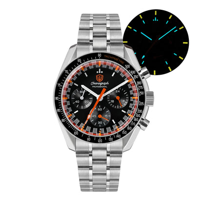 Watchdives WD1863 Watch VK63 Quartz Chronograph Movement Bubble Sapphire Crystal 100m Waterproof Luminous 39mm Vintage Watches