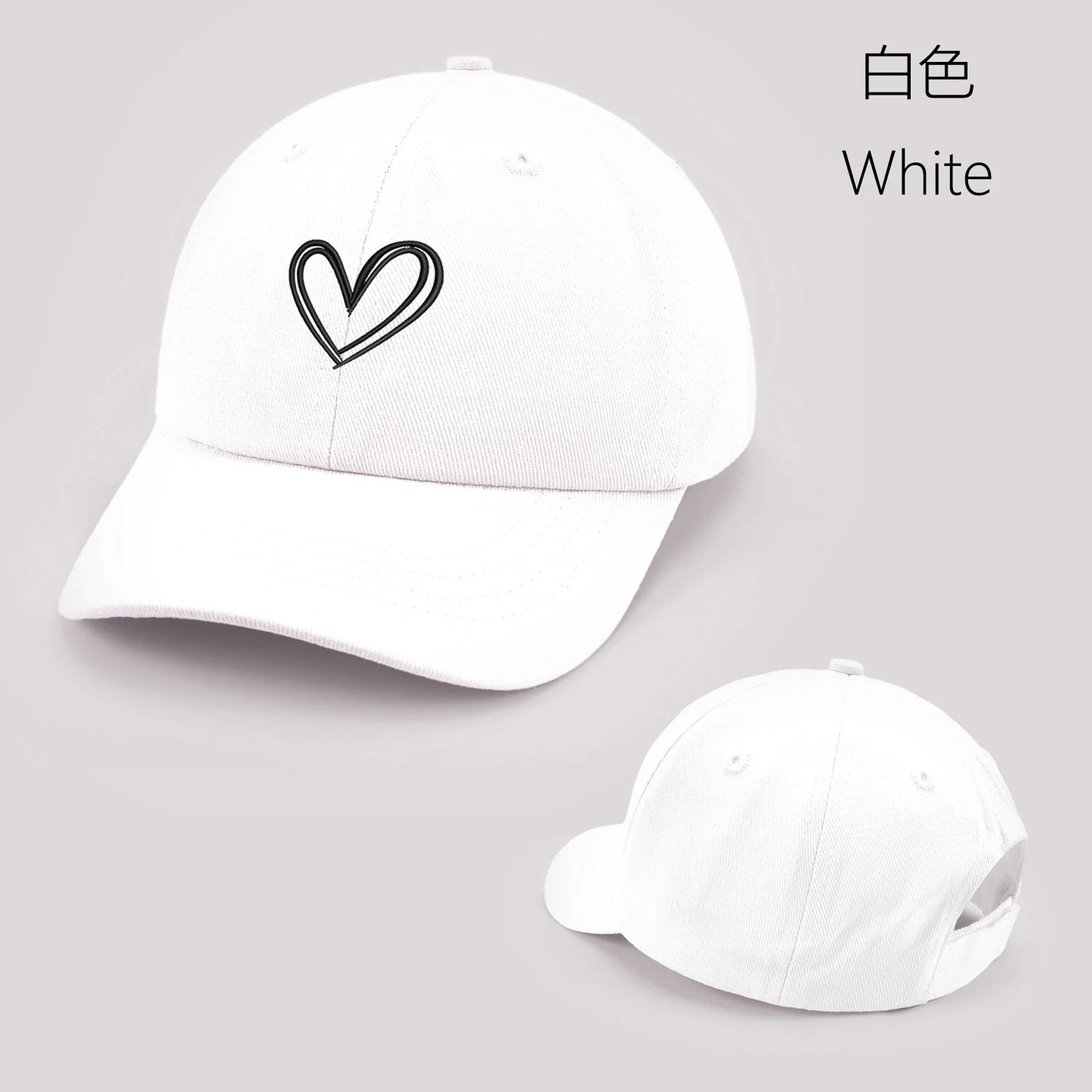 Cartoon heart-shaped Baby Baseball Cap Cute Solid Color Toddler Sun Hat with Ears Summer Adjustable Kids Boy Girl Peaked Cap ﻿