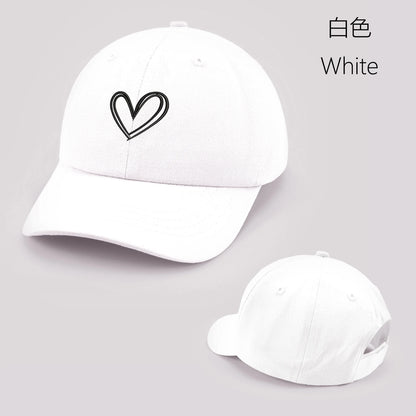 Cartoon heart-shaped Baby Baseball Cap Cute Solid Color Toddler Sun Hat with Ears Summer Adjustable Kids Boy Girl Peaked Cap ﻿