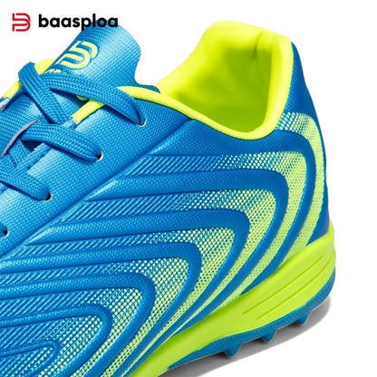 Baasploa Chaussures de football professionnelles pour homme, chaussures de sport d'entraînement antidérapantes pour l'extérieur, chaussures de football légères en cuir pour homme, Chuteira Campo