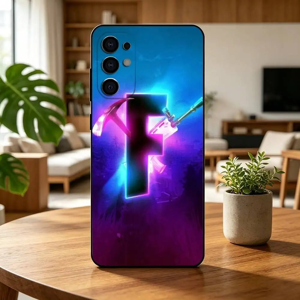 Capa de Telemóvel F-Fortnites-PC Game para Samsung S25,S24,S21,S22,S23,S30,Ultra,S20,Plus,Fe,Lite,Note,10,Preta