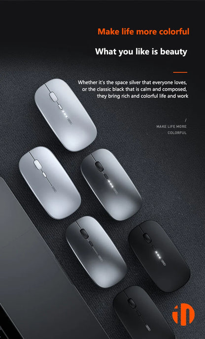 Inphic M1P Wireless Silent Office Mouse Ultra-Thin Portable USB Interface Battery Power Display TYPE-C Charging Wireless Mouse