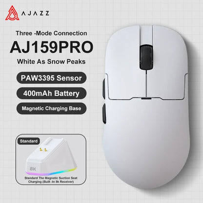 Ajazz AJ159 PRO/APEX Gaming Mouse 8000Hz Rebound Rate Paw3950 Color Screen Magnetic Stand AJ159P Office & Gaming