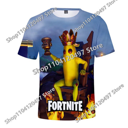Japán anime Fortnite nyári póló férfiaknak és nőknek, Battle Royale, rövid ujjú, hétköznapi, kényelmes, laza Harajuku streetwear